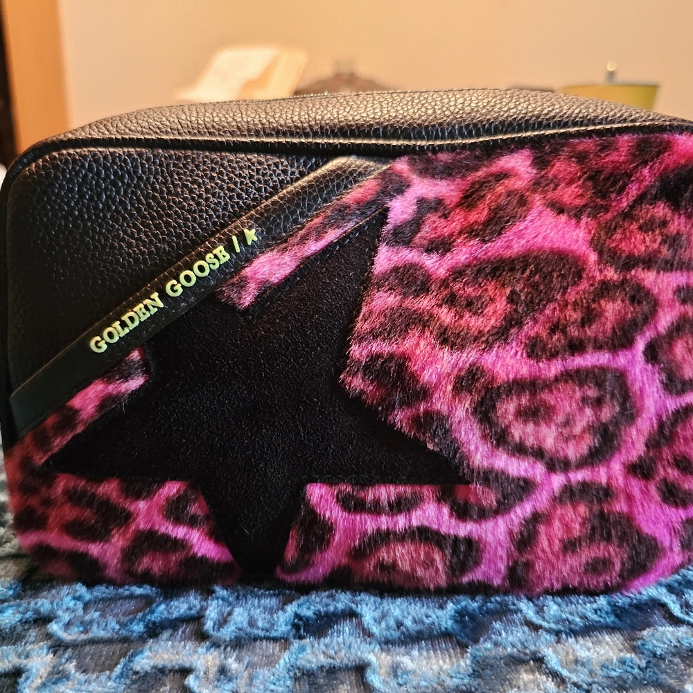 Star Bag Golden Goose Small Pink Leopard Purse
